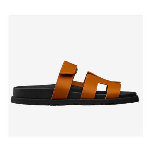 에르메스 시프레 샌들 카프스킨 남성 럭셔리 슬리퍼 카키색