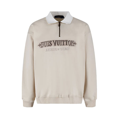 루이비통 엠벨리시드 코튼 남성 하프 집업 스웨트셔츠 블랙 1AHC13