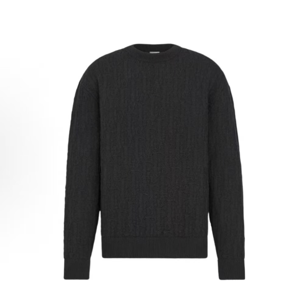 디올 오블리크 패턴 라운드 니트 블랙    (X공장)