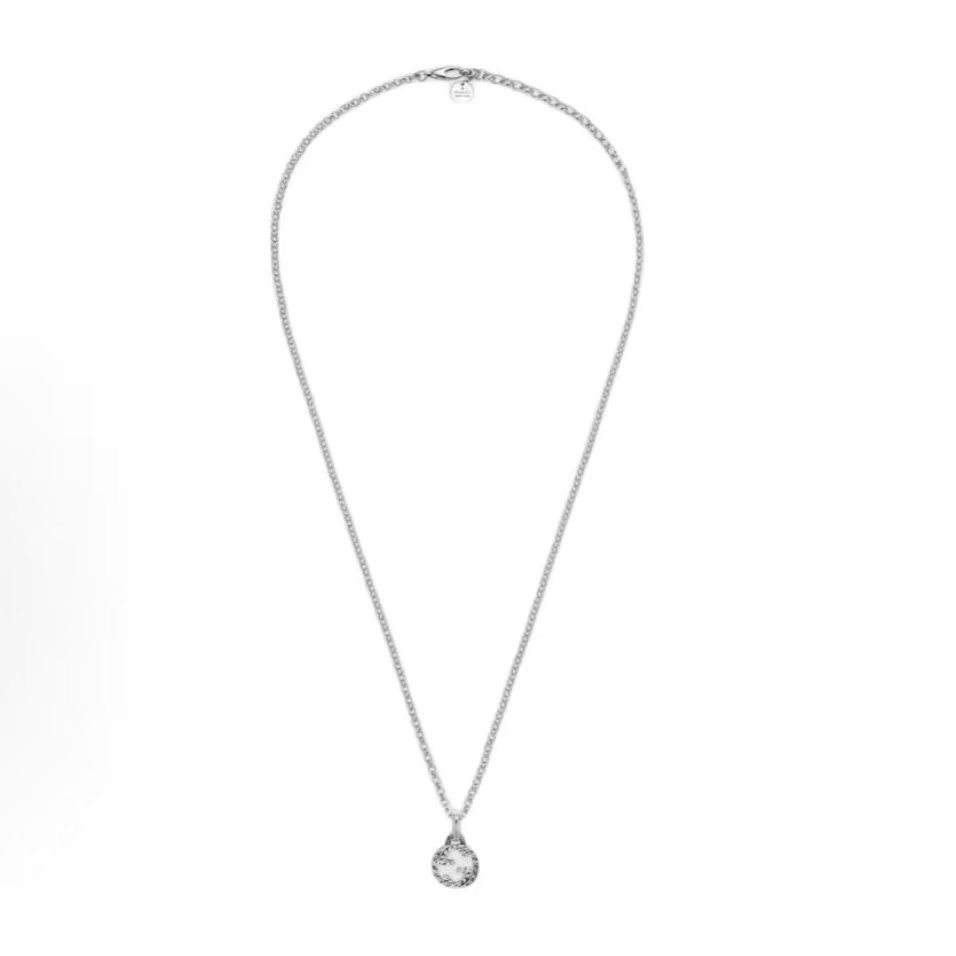 구찌 인터로킹 지 빈티지 925 실버 네크리스 남녀공용 실버