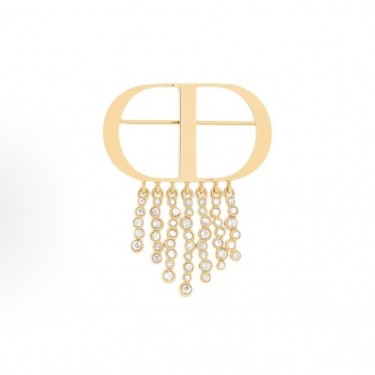 디올 알파벳 패턴 골드 메탈 브로치 남녀공용