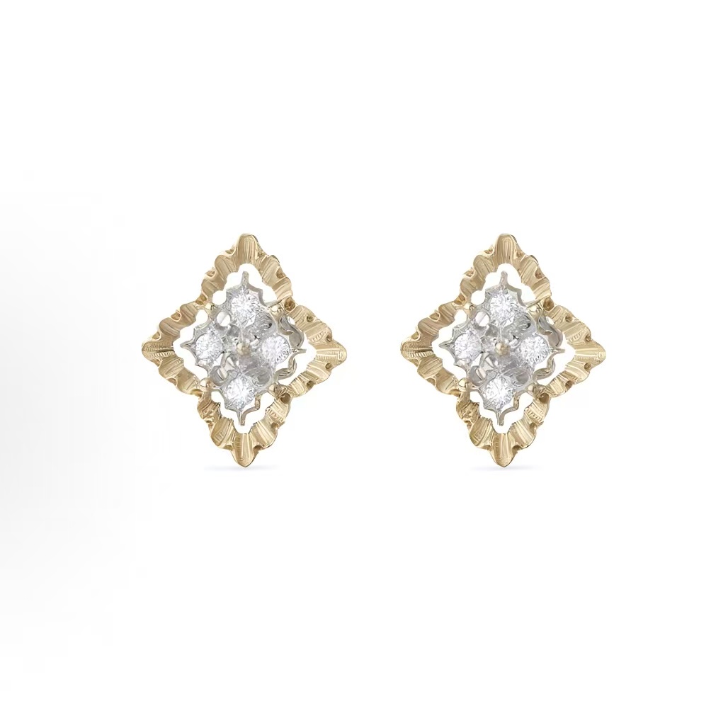 부첼라티 다이아몬드 다이아몬드 인레이 골드 이어링 여성 골드