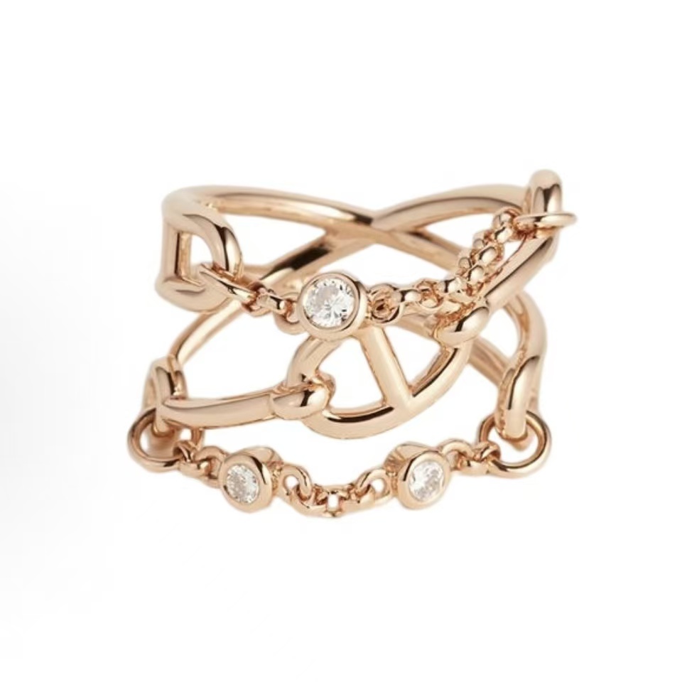 에르메스 쉔 당크르 카오스 CDC 다이아몬드 링 여성용