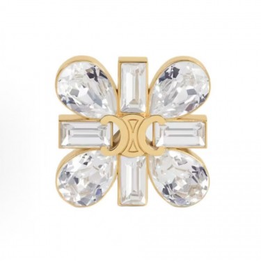 셀린느 로고 각인 브라스 브로치 여성용 골드