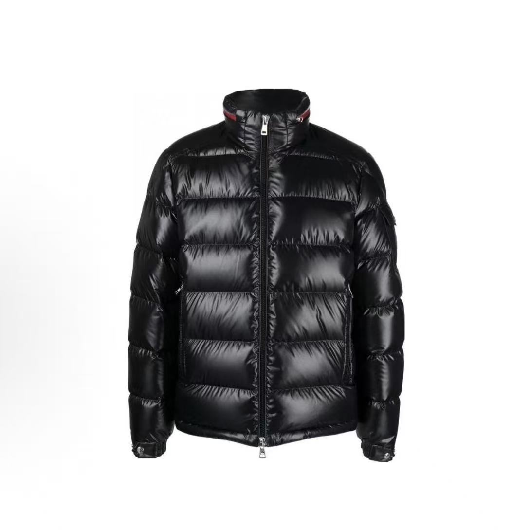 몽클레르 Bourne 솔리드 하이넥 지퍼 루즈핏 다운 재킷 남성용 블랙 (탑몽X)