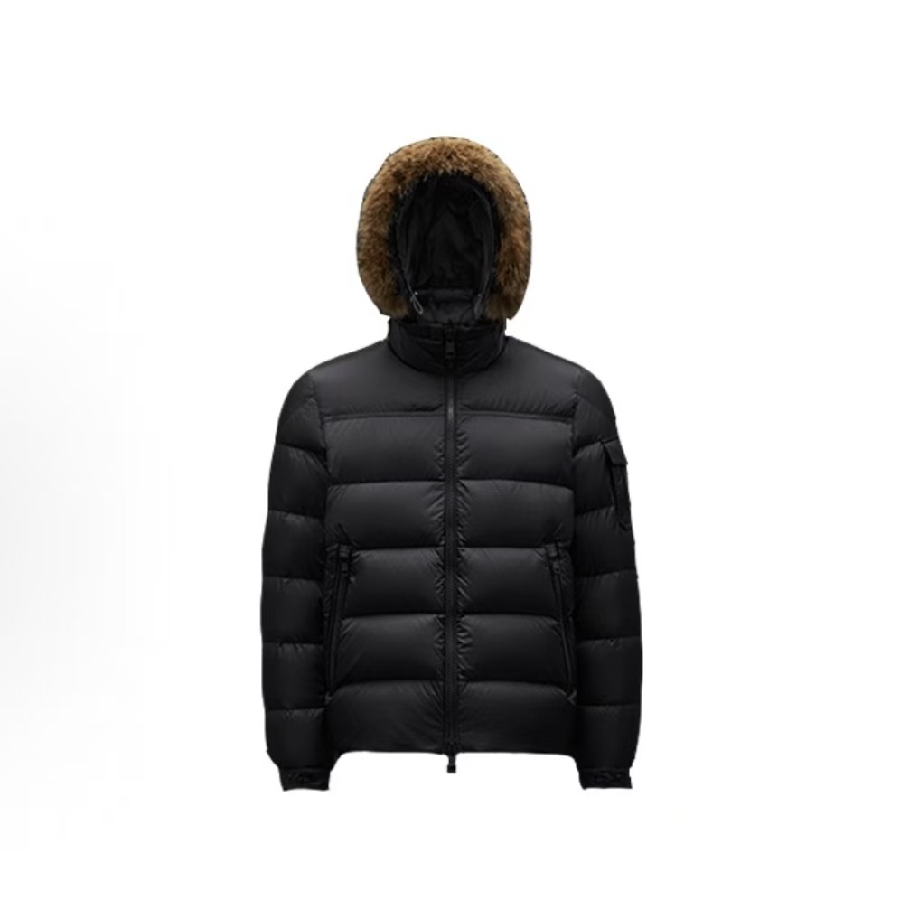 몽클레르 Marque 시리즈 솔리드 컬러 후드 구스다운 패딩 남성용 블랙 (탑몽X)