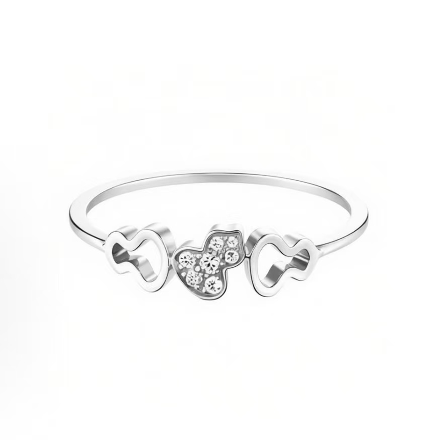 큐일린 Wulu  화이트 골드 오픈워크 파베 링 여성용