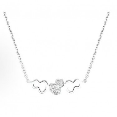 큐일린 Wulu 시리즈  화이트골드 홀로우 다이아몬드 목걸이 여성용