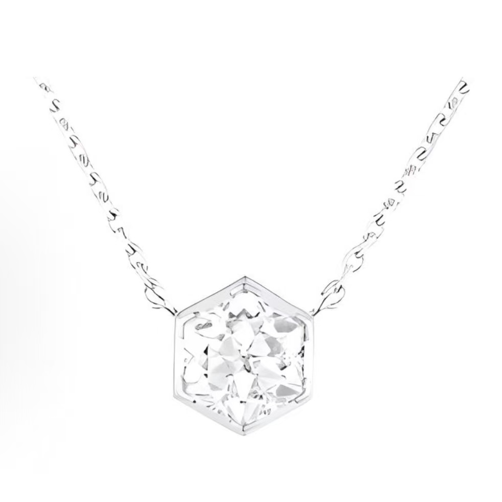 쇼메 Bee My Love 18K 화이트골드 다이아몬드 펜던트 네크리스 여성용 실버