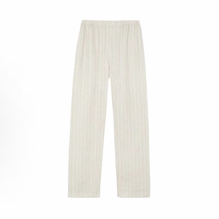 로로피아나 Britton 토글 버튼 스트라이프 밴딩 캐주얼 팬츠 남성용 베이지 (B+공장)