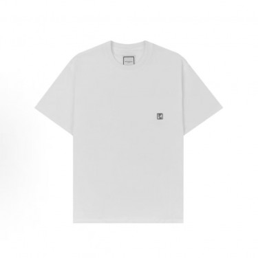 우영미 솔리드 라운드넥 반팔 티셔츠 남녀공용 화이트