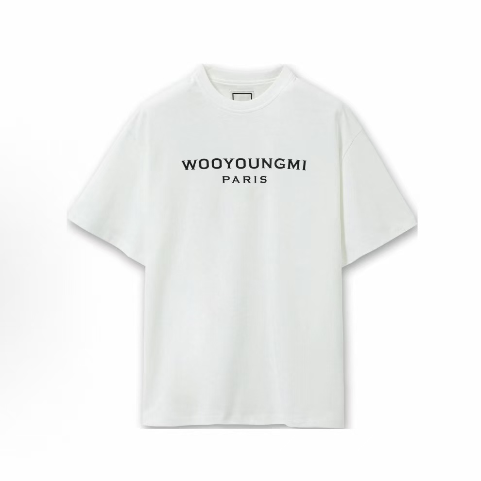 우영미 솔리드 라운드넥 반팔 티셔츠 남녀공용 화이트