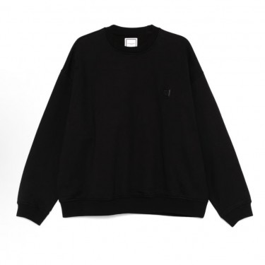 우영미 회오리 프린트 라운드넥 풀오버 긴팔 맨투맨 남성용 블랙