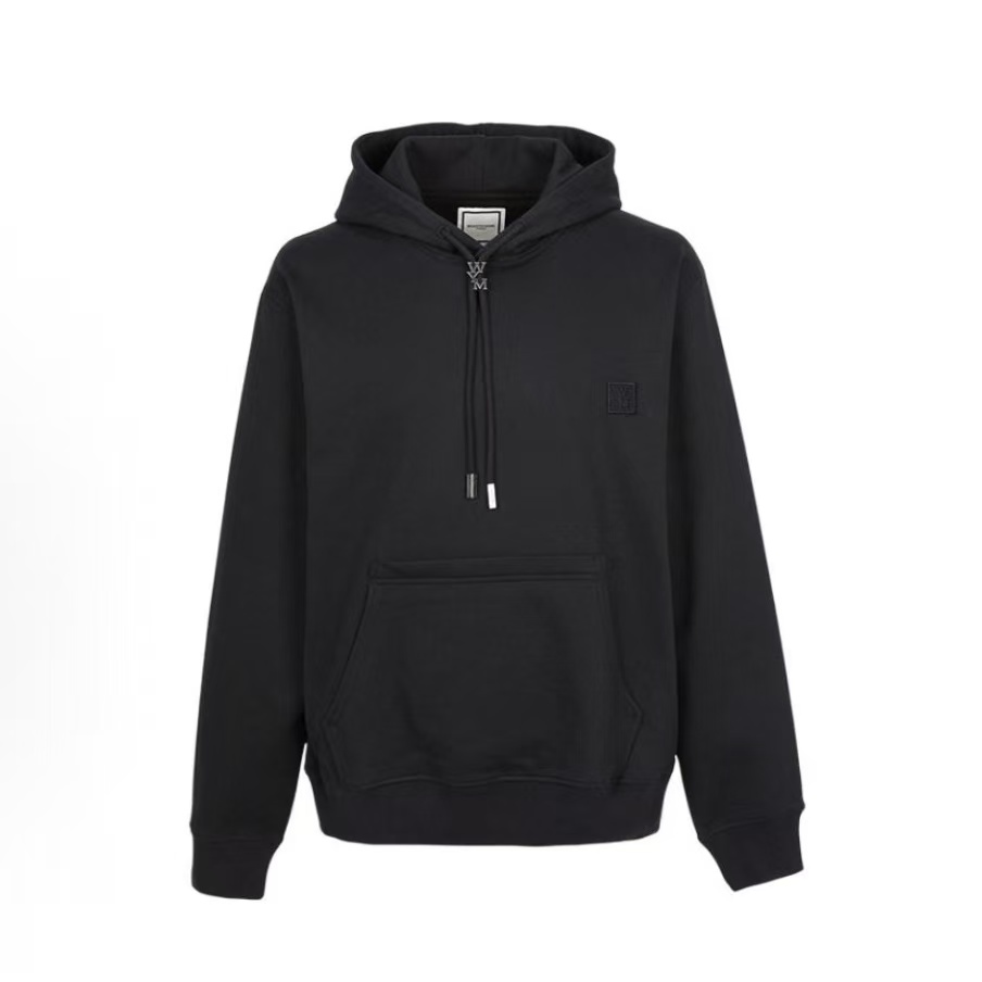 우영미 플라워 후드 긴팔 티셔츠 남성용 블랙