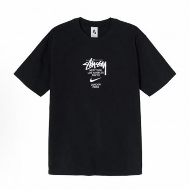 스투시 x 나이키 로고 반소매 티셔츠 남녀공용