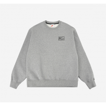 스투시 단색 레터 로고 프린트 루즈핏 라운드넥 긴팔 스웨트셔츠 남성용