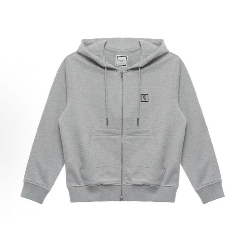 우영미 알파벳 프린트 지퍼 후드 긴팔 맨투맨 남성용 그레이