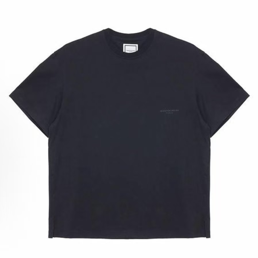 우영미 SS24 프린트 라운드넥 레귤러 반팔 티셔츠 남성