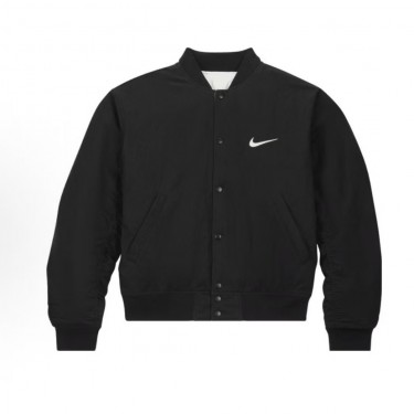 나이키 x 스투시 FW23 로고 자수 양면 파일럿 재킷 남녀공용 블랙