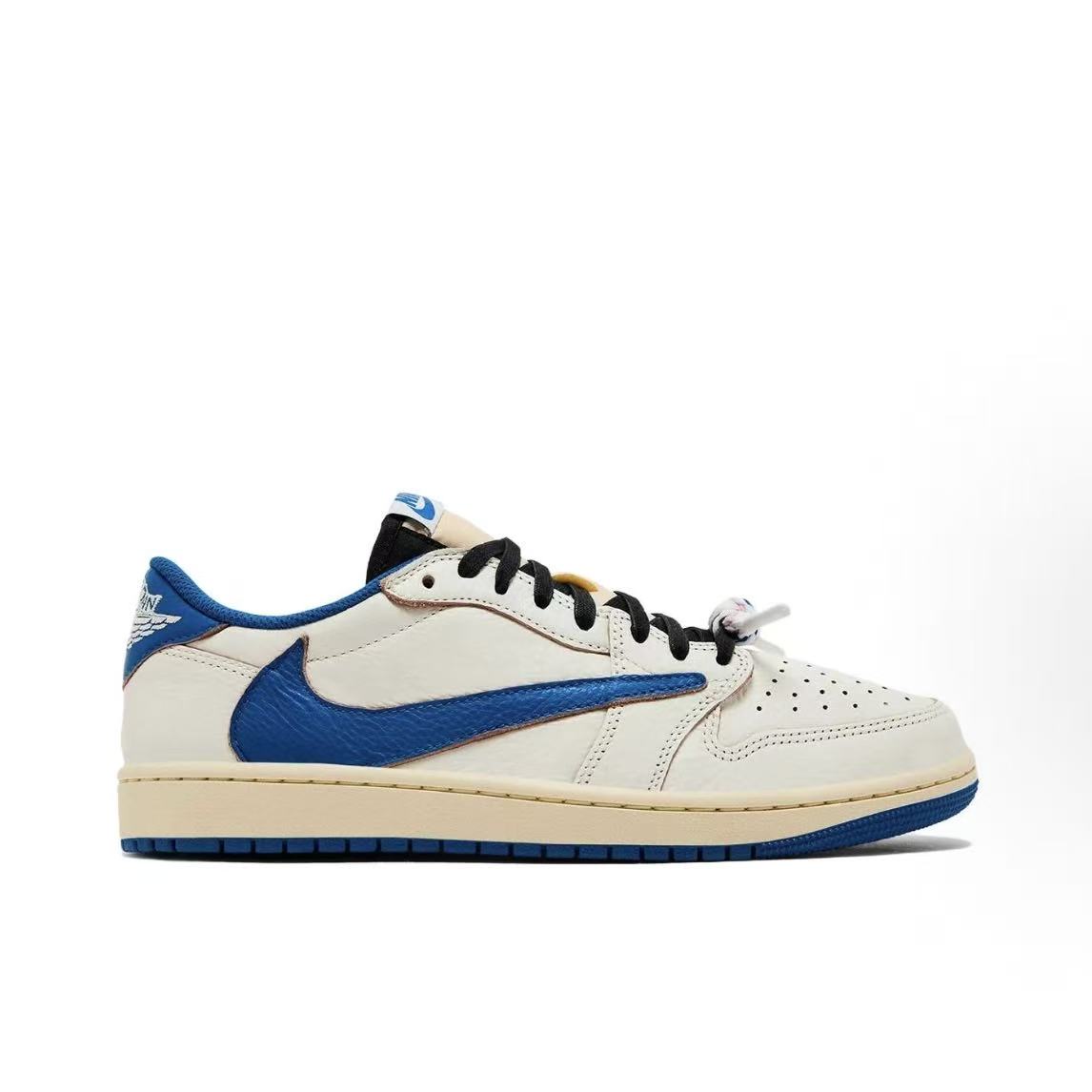 트래비스 스캇 x 프래그먼트 x 조던 1 로우 OG 남녀공용 화이트/블루 (LJR공장)