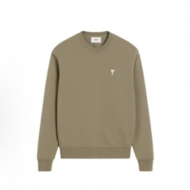 아미파리스 화이트 배지 라운드넥 맨투맨 야계그린 (탑아미공장)