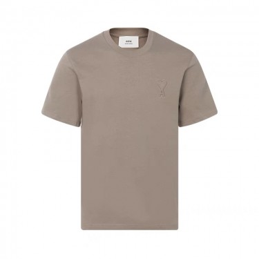 아미파리 SS24 야단 스타일 하트 그래픽 라운드넥 컴포트 반팔 티셔츠 회갈색 (탑아미공장)