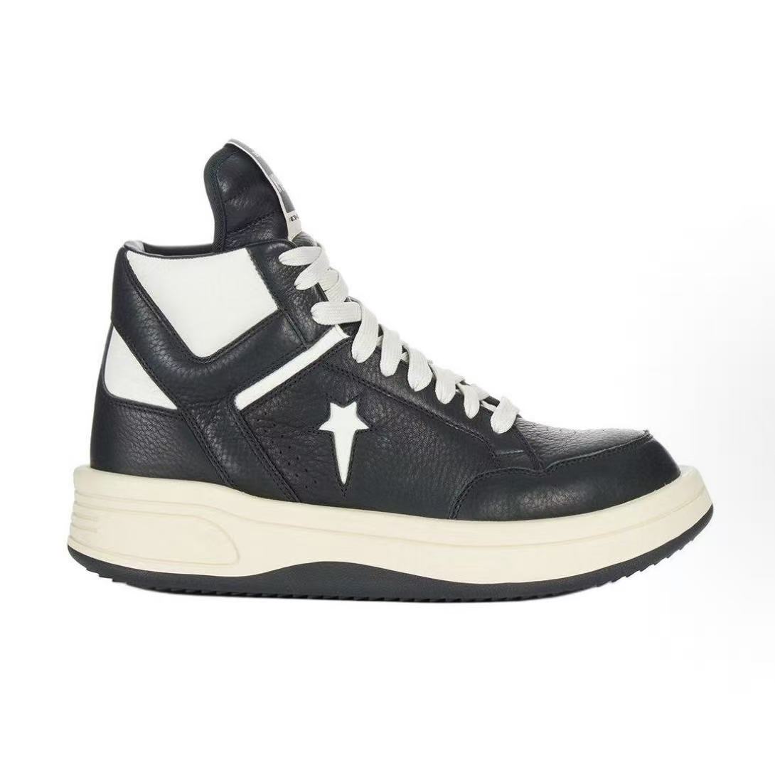 컨버스 x 릭 오웬스 DRKSHDW 가죽 하이탑 스니커즈 블랙 (GD공장)