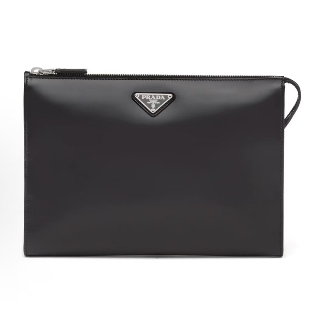 프라다 사피아노 페이턴트 레더 클러치 2VF030