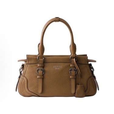 프라다 엠보싱 레터링 로고 레더 토트 쇼퍼백 1BG604 카키