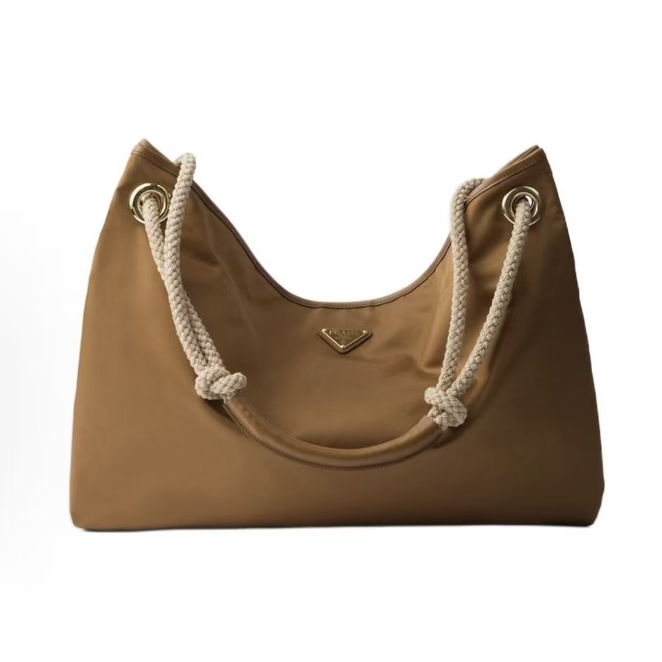 프라다 마리너 삼각 메탈 로고 나일론 숄더백 라지 1BC244 브라운