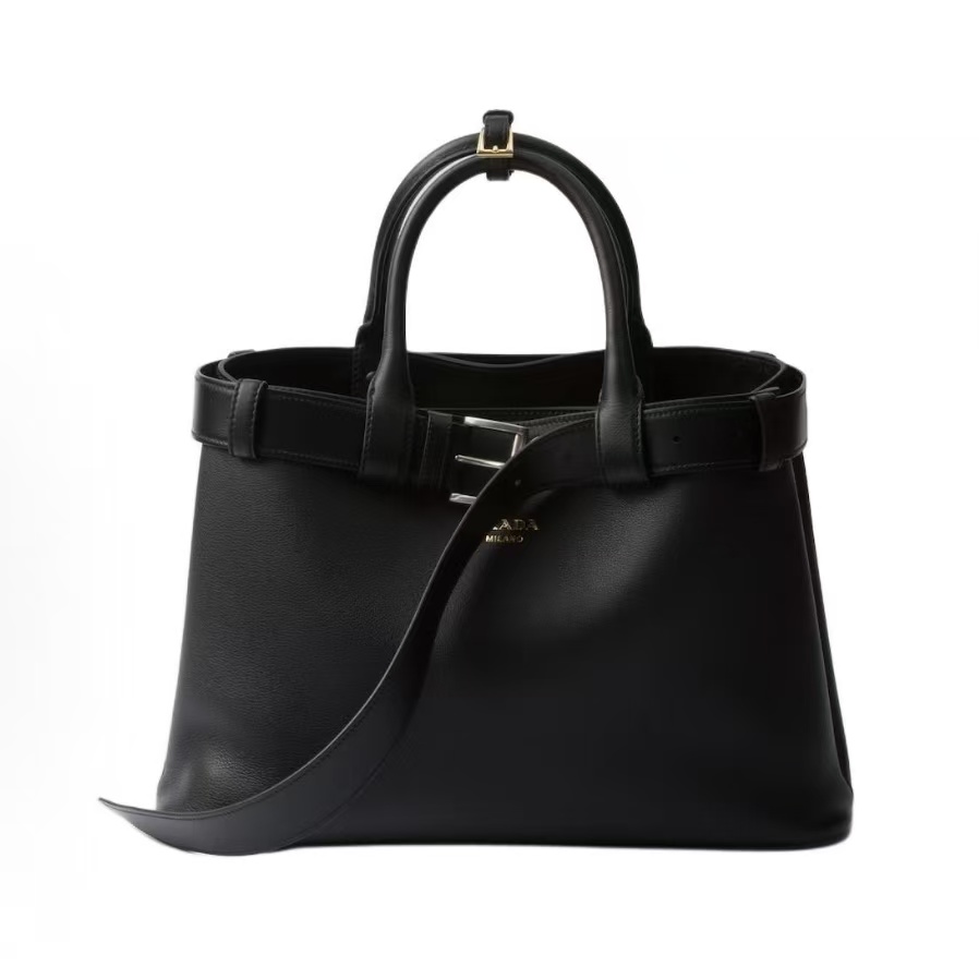 프라다 골드 레터링 로고 토트백 1BA417