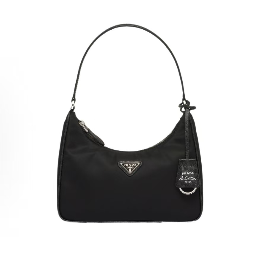 프라다 리에디션 트라이앵글 로고 나일론 미니 토트백 1N204M 블랙