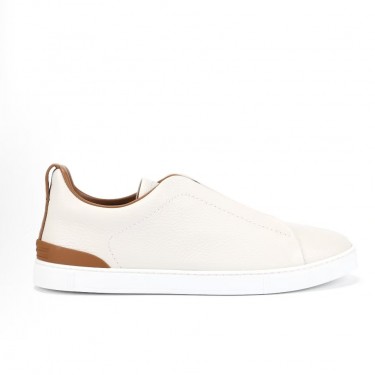 제냐 트리플 스티치 레더 로우탑 스니커즈 LHCVO-S4667Z-SPA 화이트 (CY공장)