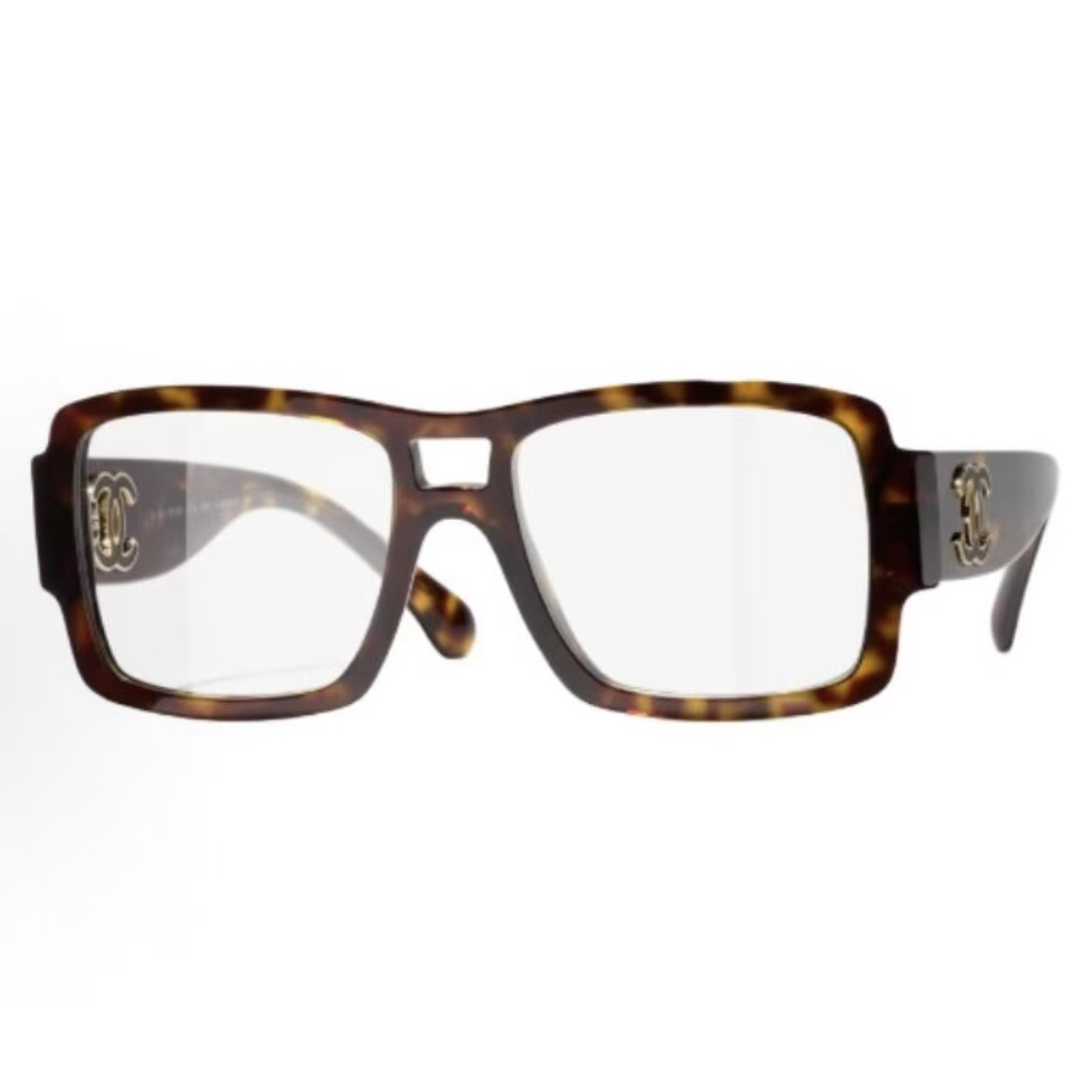 샤넬 파일럿 스타일 안경테 아세테이트