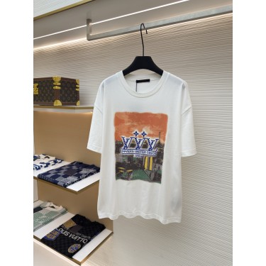 루이비통 큐빅 레터 로고 반팔 티셔츠 (X공장)