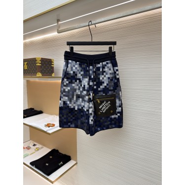 루이비통 레터 로고 자수 가죽 패치 모자이크 자카드 니트 쇼츠 (X공장)
