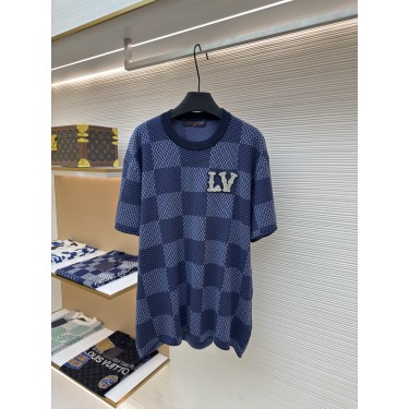 루이비통 체크 비즈 니트 반팔 티셔츠 (X공장)