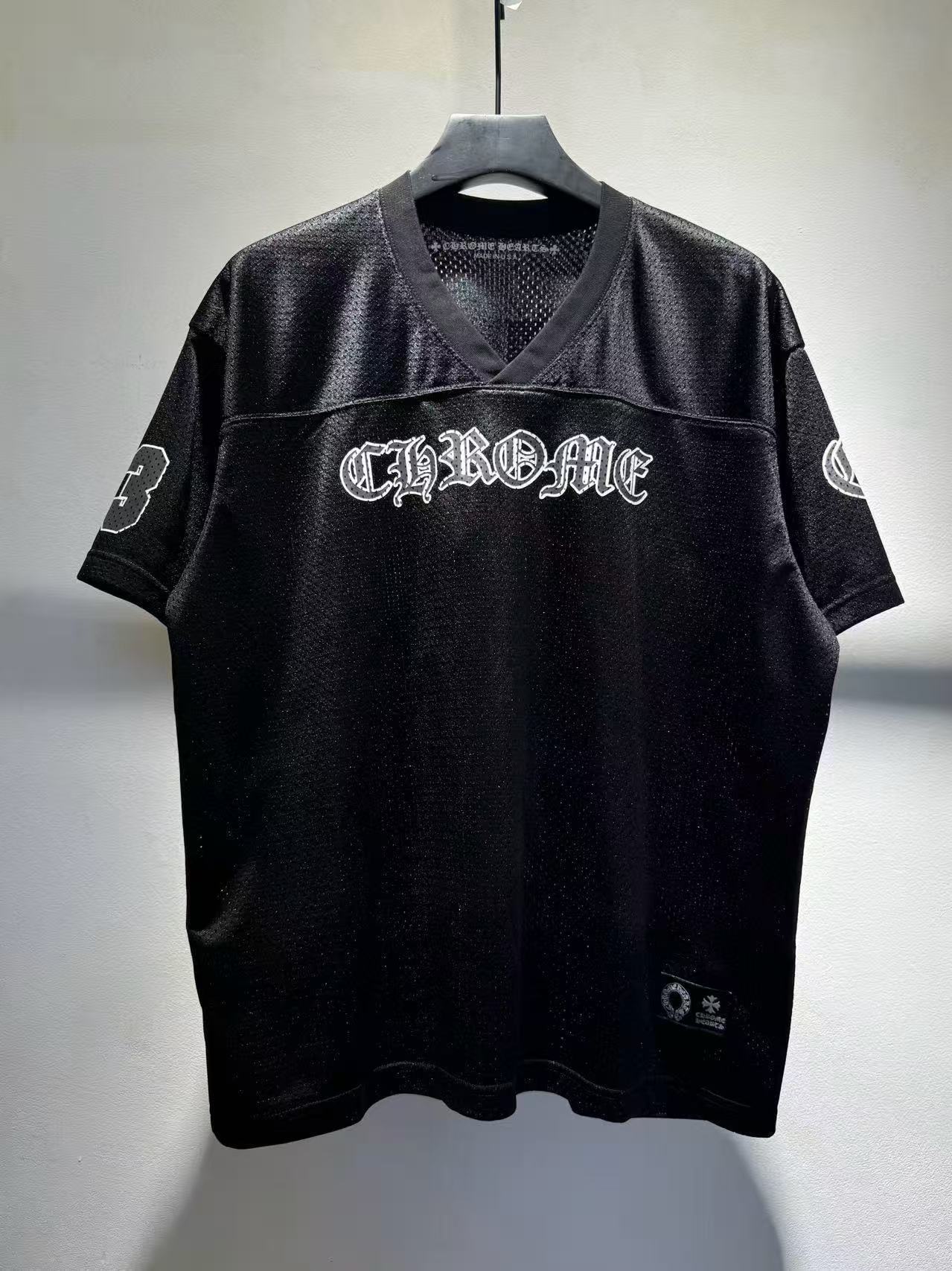 크롬 메쉬 농구 스타일 베이스볼 져지 블랙