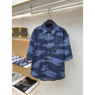 루이뷔통 LOUIS VUITTON 청년 데님 반팔 셔츠 (x공장)