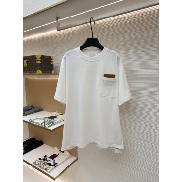 보테가 베네타 Bottega Veneta 인트레치아토 가죽 포켓 반팔 티셔츠