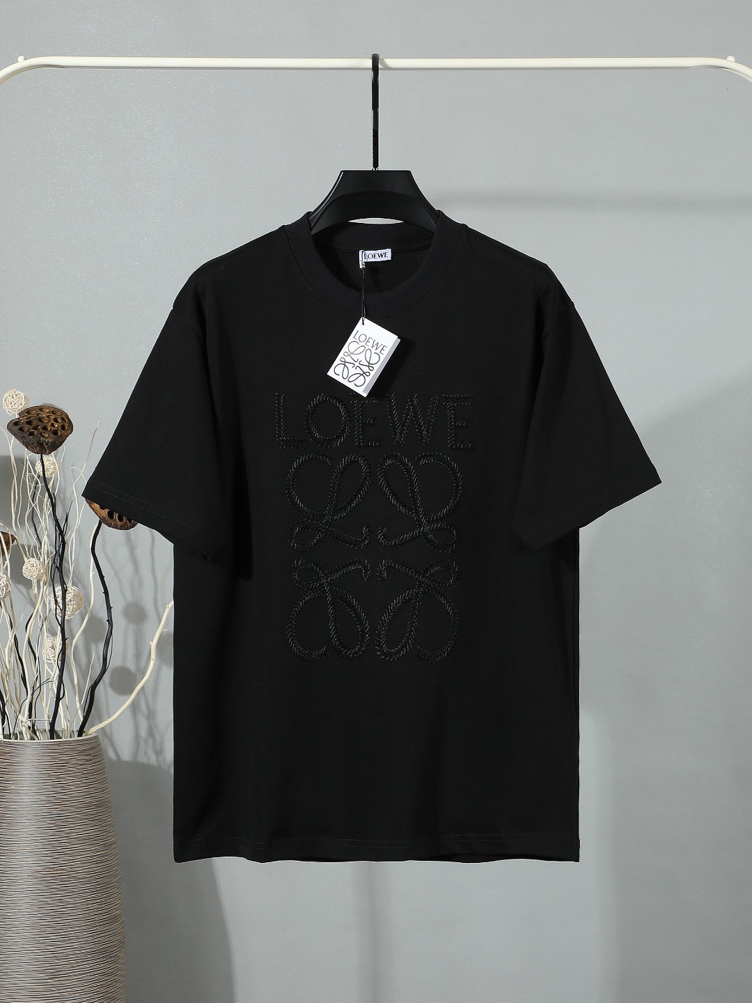Loewe 26SS 최신 최고급 자수 반팔 티셔츠