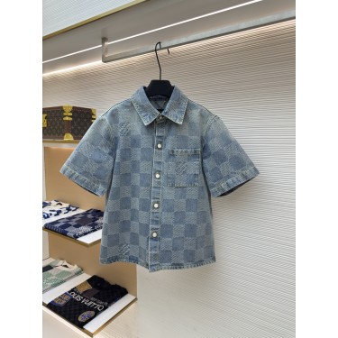 루이뷔통 Louis Vuitton 체커보드 데님 반팔 셔츠(X공장)