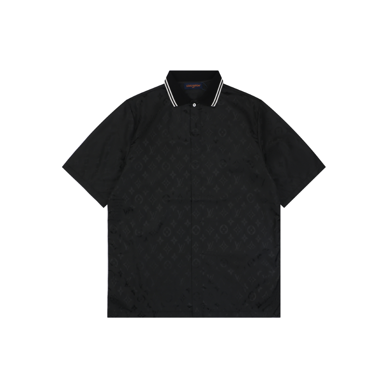 루이비통 모노그램 자카드 배색 카라 반팔 셔츠