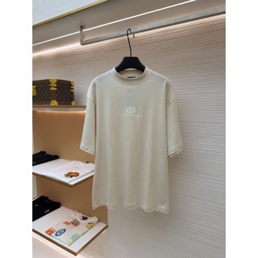 발렌시아가 Balenciaga 로고 자수 반팔 티셔츠