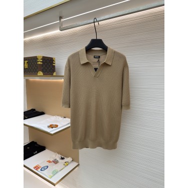 ZEGNA 홀로우 니트 폴로 셔츠
