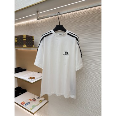 발렌시아가 스트라이프 자수 티셔츠 Unity Sports Icon