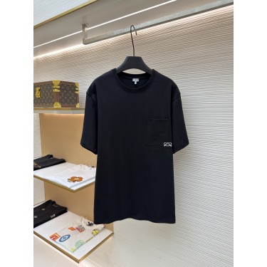 로에베 Loewe 로고 포켓 라운드넥 반팔 티셔츠