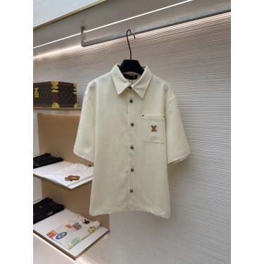 루이뷔통 LOUIS VUITTON 실크·코튼 혼방 LOGO 반팔 셔츠