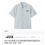 미우미우 MIUMIU 블루·그레이 체크 포플린 반팔 셔츠