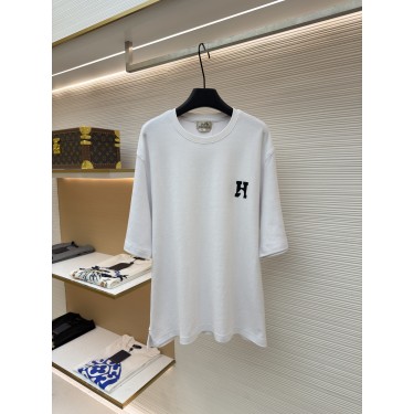 에르메스 Hermès Paris 준마 가죽 자수 반팔 티셔츠